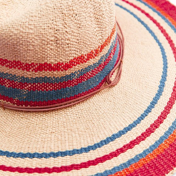 NWOT Zara Striped Woven Wide Brim Hat main image 4